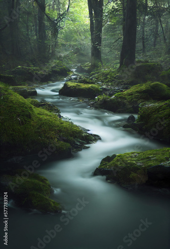 river and waterfall in the forest