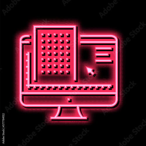 construction engineering neon glow icon illustration