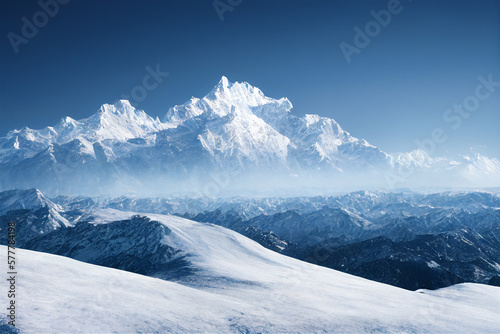 snow covered mountains in winter © Albert
