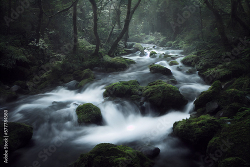 river and waterfall in the forest