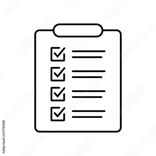 Clipboard and checklist line icon. Project management, questionnaire icon. To do list vector icon for web site and app design. © Maksim