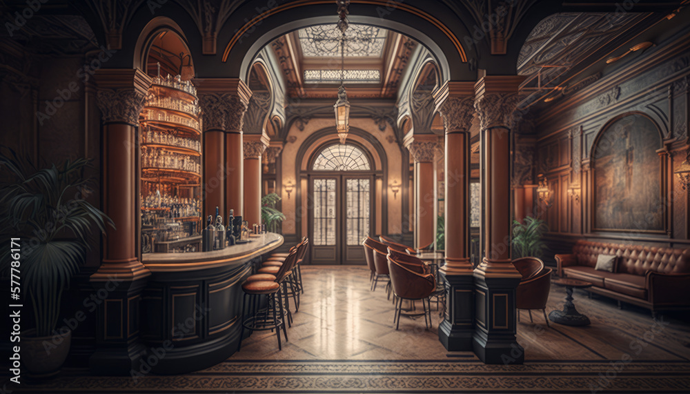 Elegant Luxury at the Hotel Bar - A Refined Night of Cocktails and Luxury - ai generative