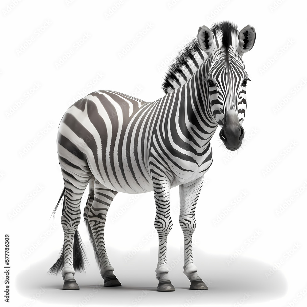 Fototapeta premium zebra isolated on white background
