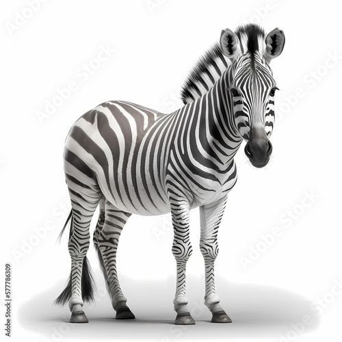 zebra isolated on white background