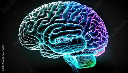 human brain ray scan, Generative AI