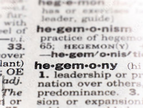 closeup of the word hegemony photo