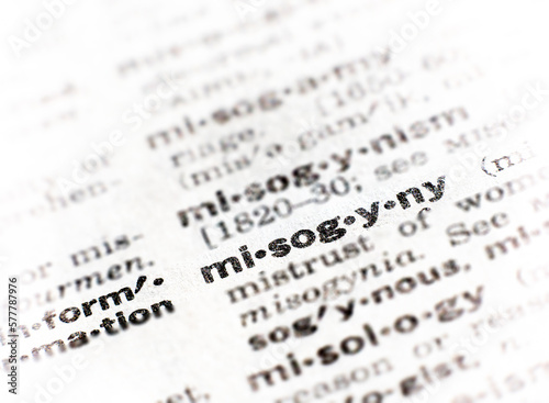 Closeup of the word misogyny