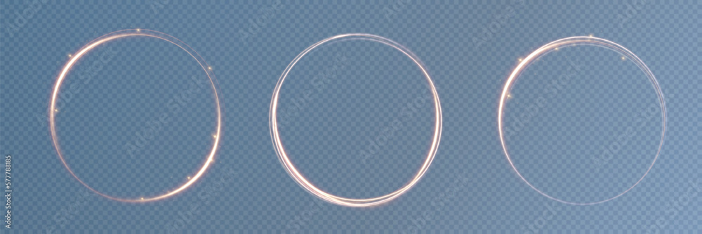 Golden circle with fire effects.Light effect.Vector. Golden circle with fire effects.Light effect.Vector.