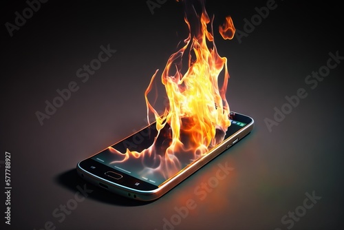 Malfunctioning smartphone is burning
