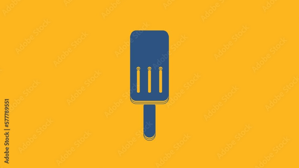 Blue Ice cream icon isolated on orange background. Sweet symbol. 4K Video motion graphic animation Blue Ice cream icon isolated on orange background. Sweet symbol. 4K Video motion graphic animation