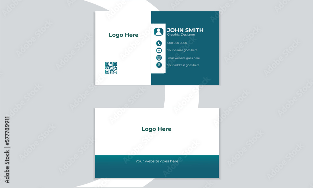 Double-sided minimalistic business card / visiting card design, vector design template.