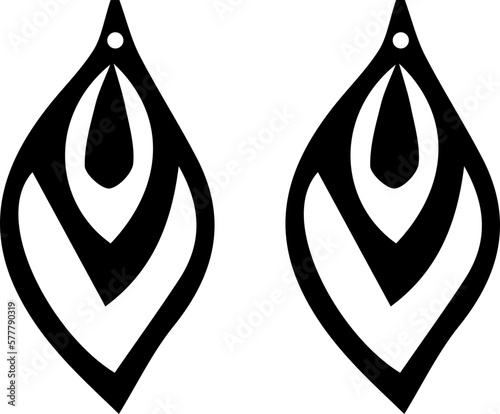 Teardrop earrings SVG vector cutfile for cricut