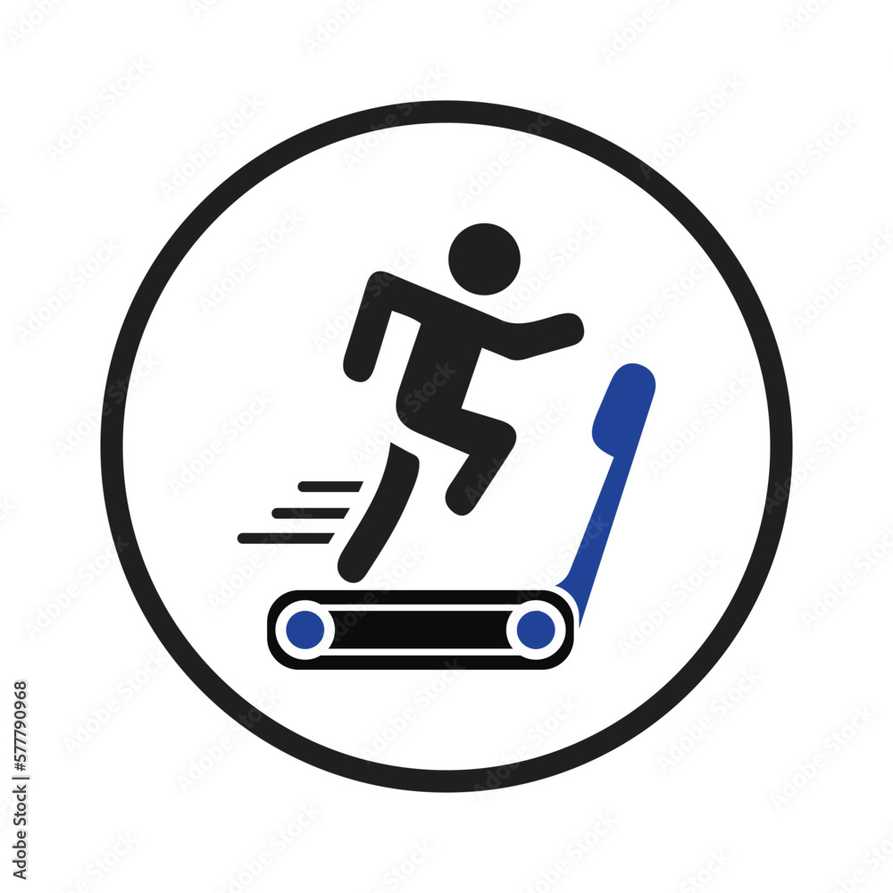 Fototapeta premium man running treadmill icon