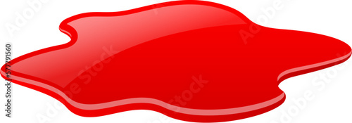 Blood puddle vector cartoon, red paint spill