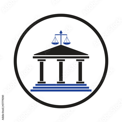 court house building with scale icon