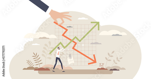 Financial trends, economical market analysis and chart tiny person concept, transparent background.