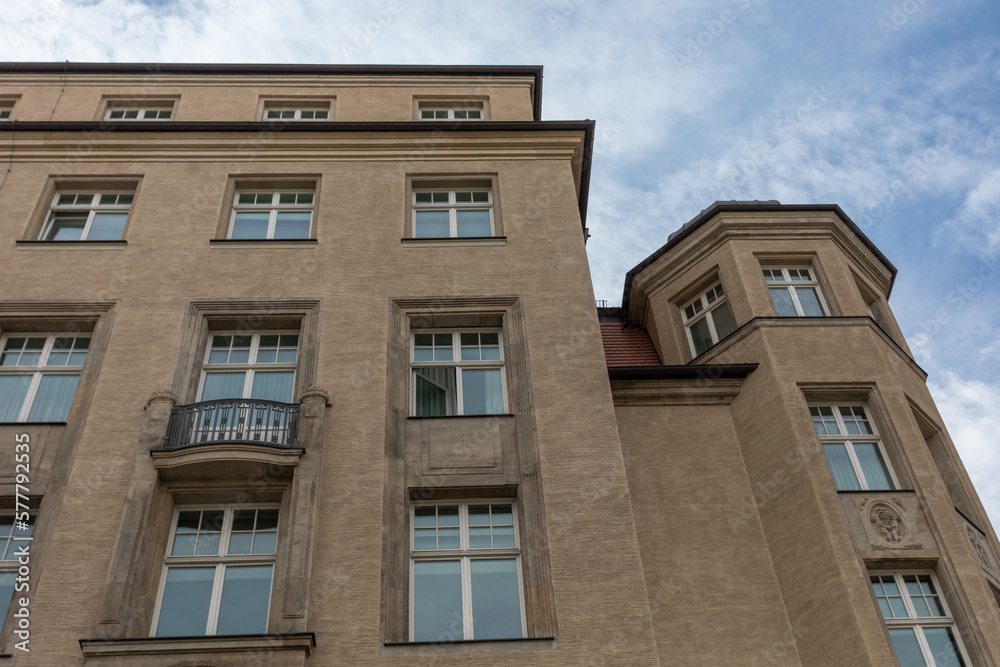 Simple architecture with windows in Leipzig Germany Simple architecture with windows in Leipzig Germany