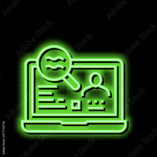 checking status allowance neon glow icon illustration
