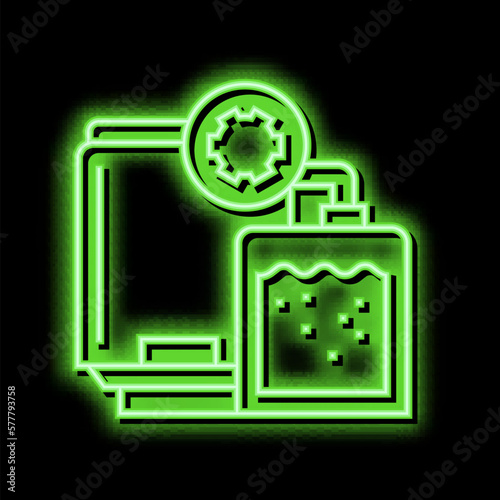 synthesis pharmaceutical production neon glow icon illustration