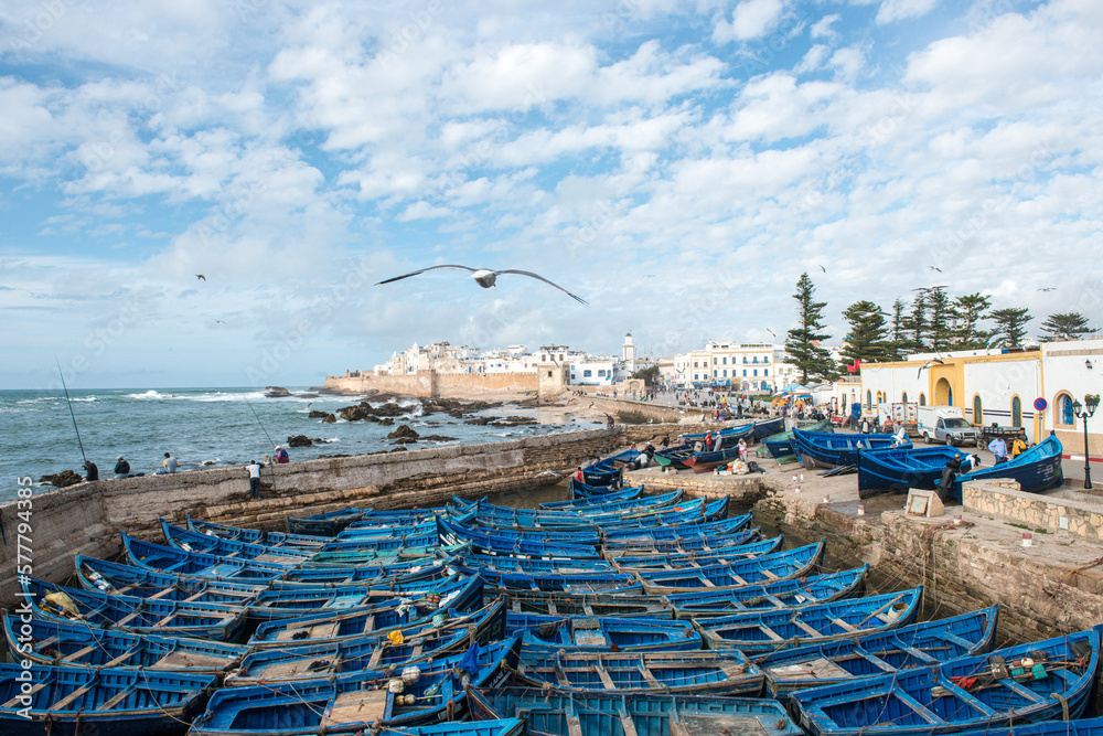 View of the fishing port and the ramparts of Essaouira - Mogador Morocco