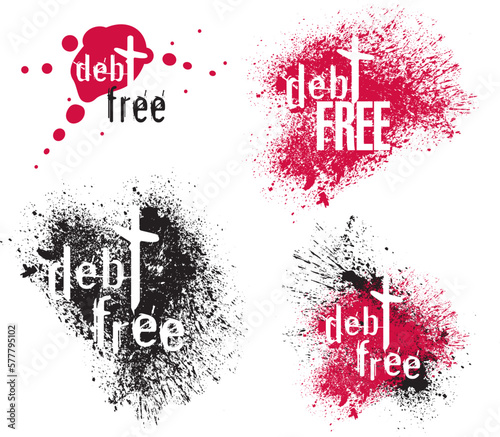 Christian Debt free and cross splash icons