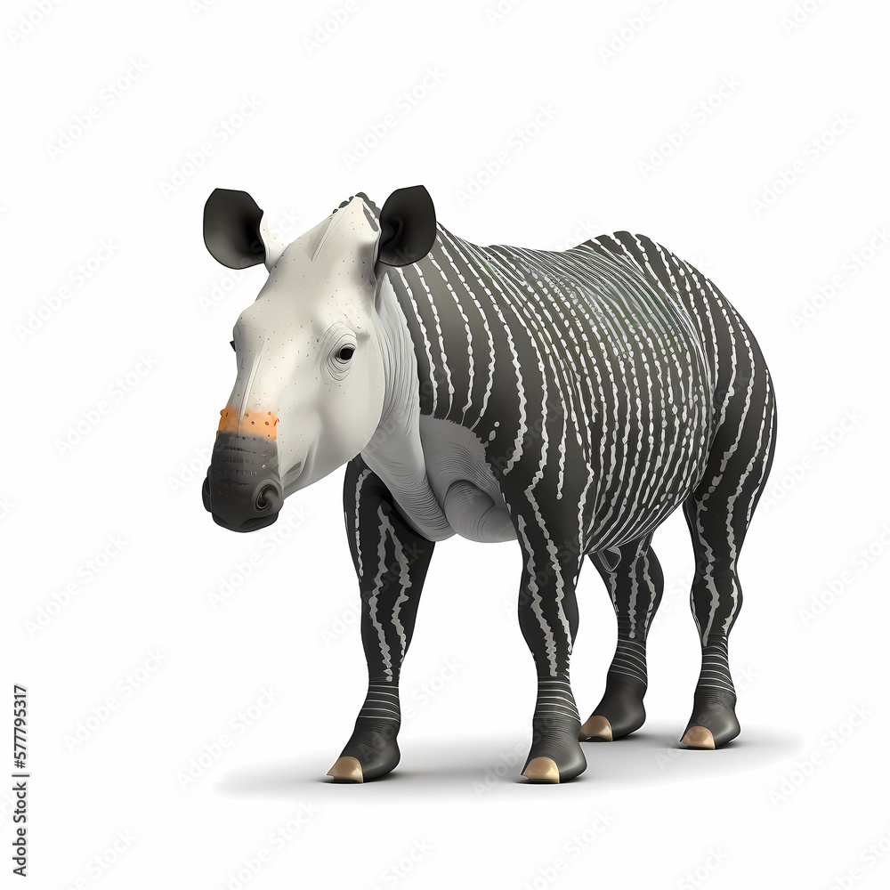 Tapir Isolated White. Generative AI