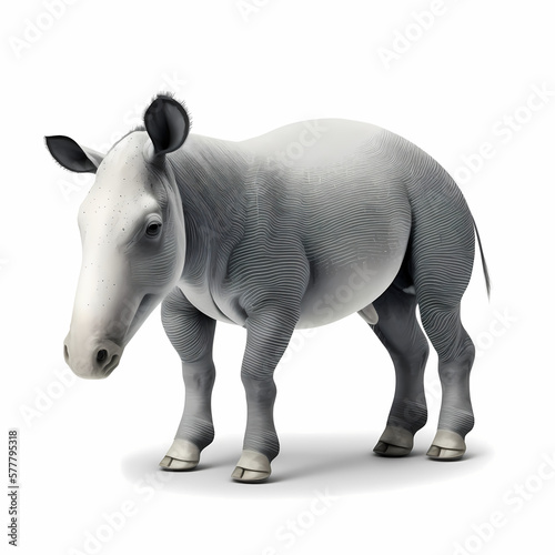 Tapir Isolated White. Generative AI