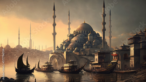 Canvastavla A historic view of Istanbul, Turkey