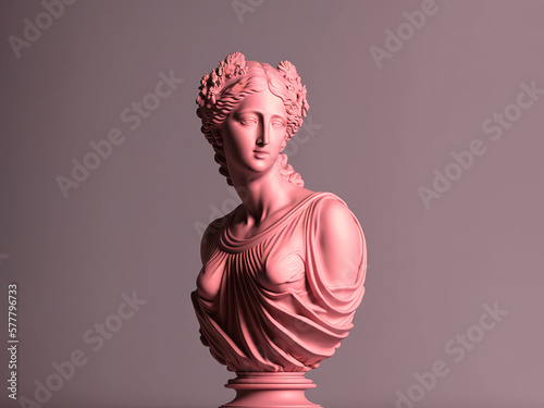Ancient Greek Goddess sculpture. AI generated image. 