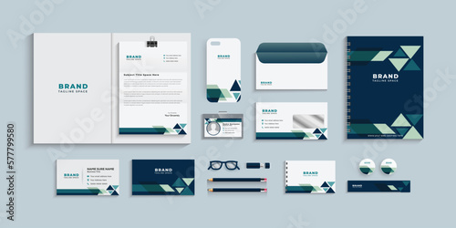 Corporate brand identity design, stationery set. eps