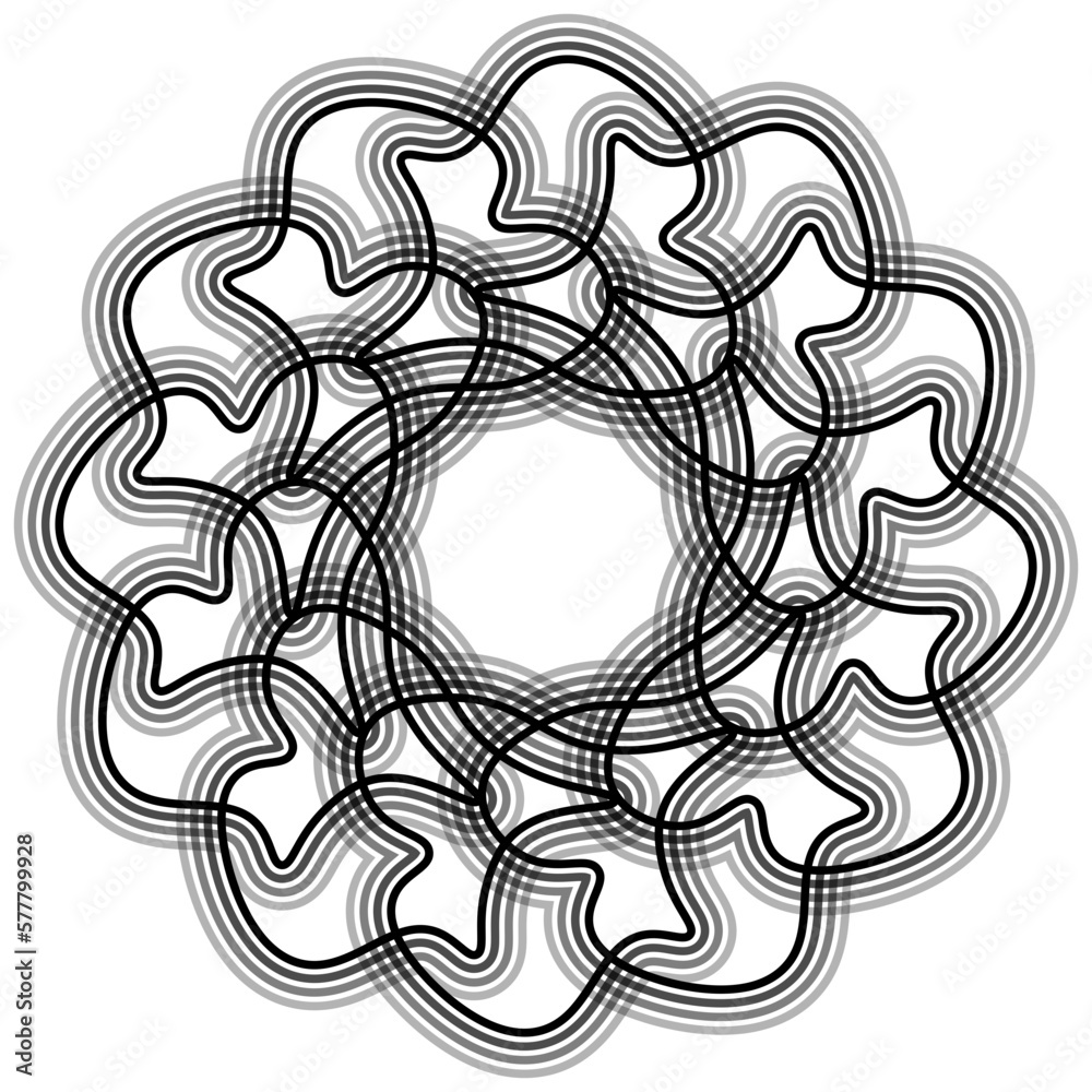 Fototapeta premium Black flower shape Spirograph icon. Vector illustration. 