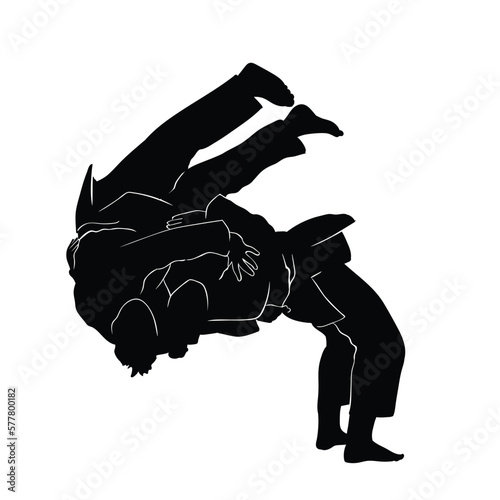 judo player silhouette illustration