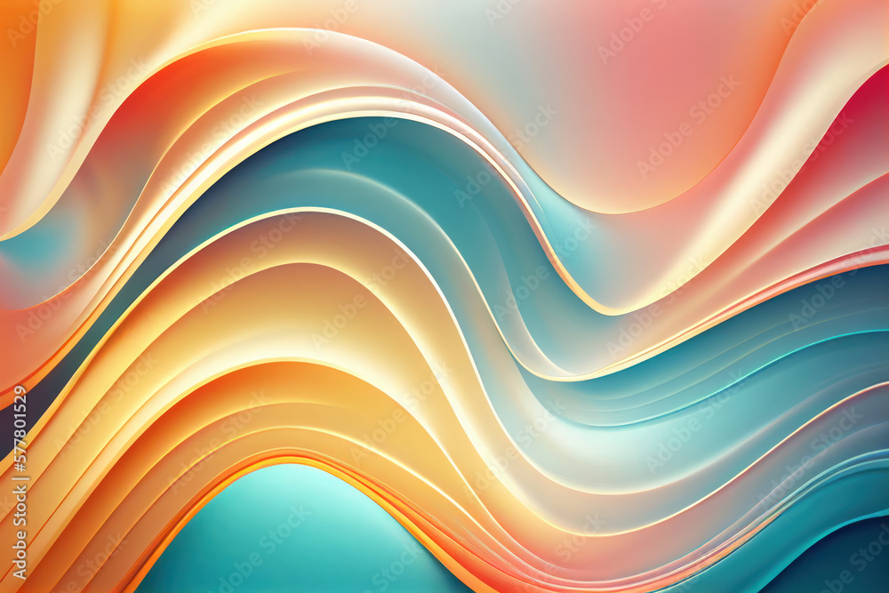 Iridescent colorful wavy background, backdrop, Generative AI