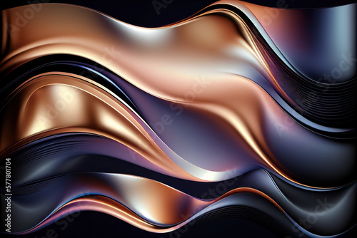 Iridescent colorful wavy background, backdrop, Generative AI