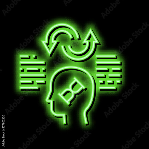 comparative philosophy neon glow icon illustration