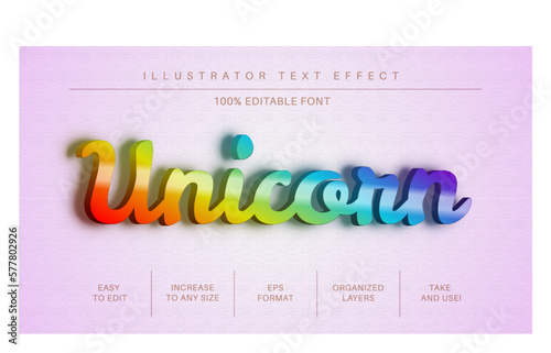 Rainbow editable text effect.