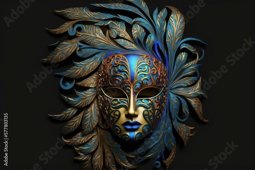 Brazilian carnival party mask. AI generated, human enhanced. Background © top images
