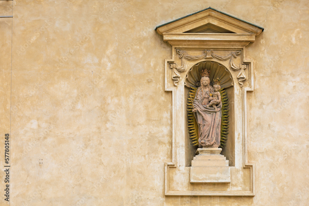 Ancient sculptures in the architecture of the city. Historical and cultural heritage. Background. Ancient sculptures in the architecture of the city. Historical and cultural heritage. Background.