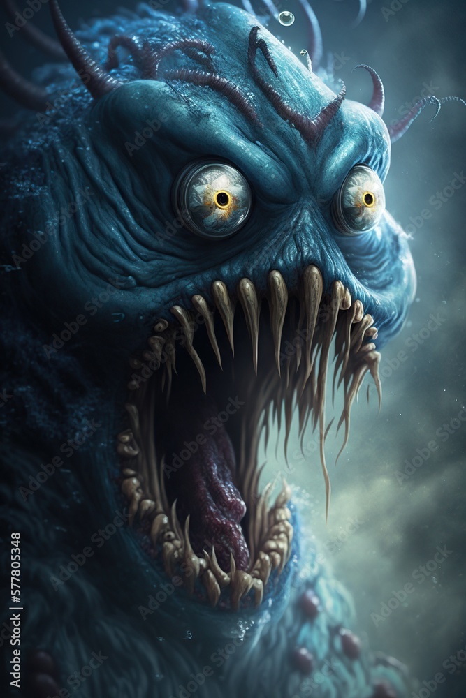 Creepy Horror Animal Creature. Generative AI. Creepy Horror Animal Creature. Generative AI.