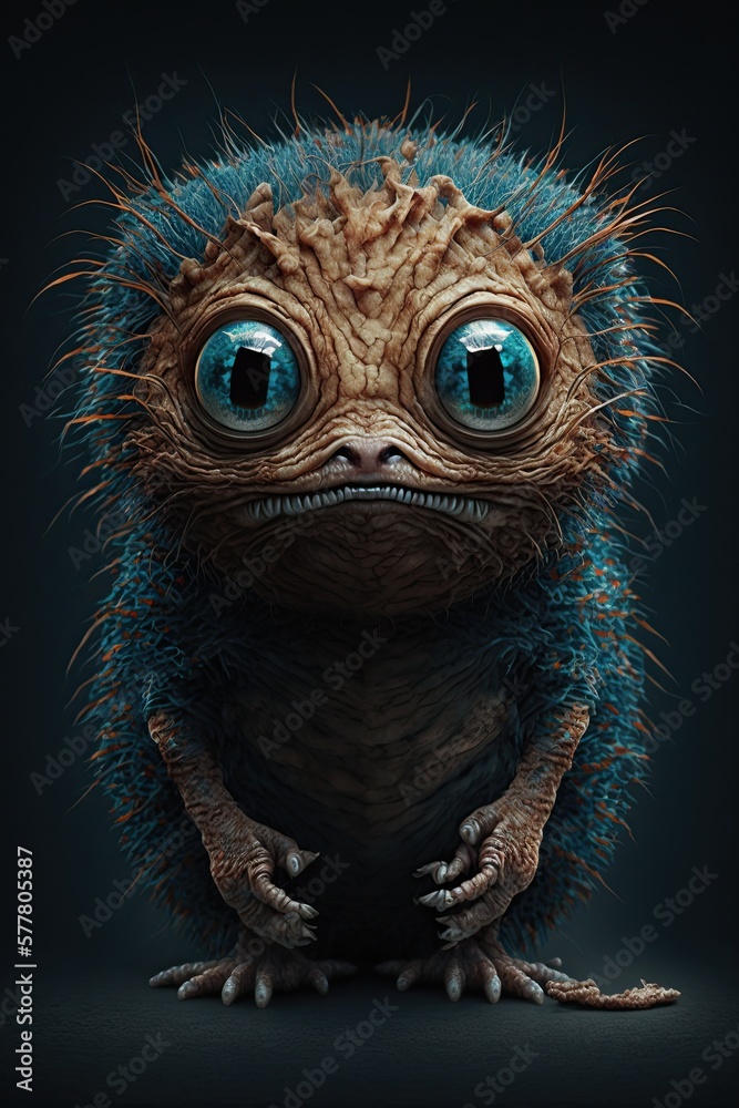 Creepy Horror Animal Creature. Generative AI. Creepy Horror Animal Creature. Generative AI.