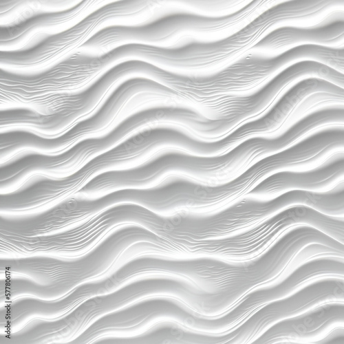 Seamless subtle white glossy soft waves transparent background texture overlay. Abstract wavy embossed marble displacement, bump or height map. Simple panoramic banner wallpaper pattern. rendering