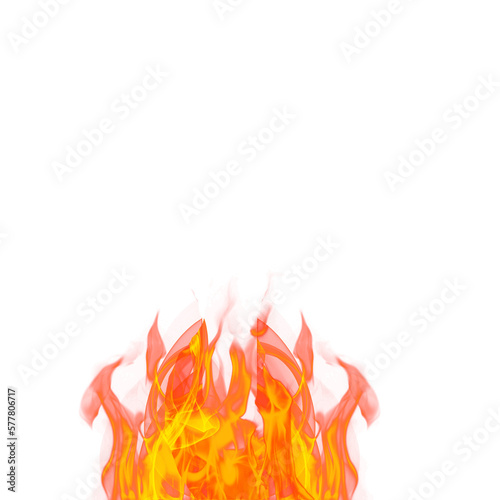 burning fire flame on transparent background
