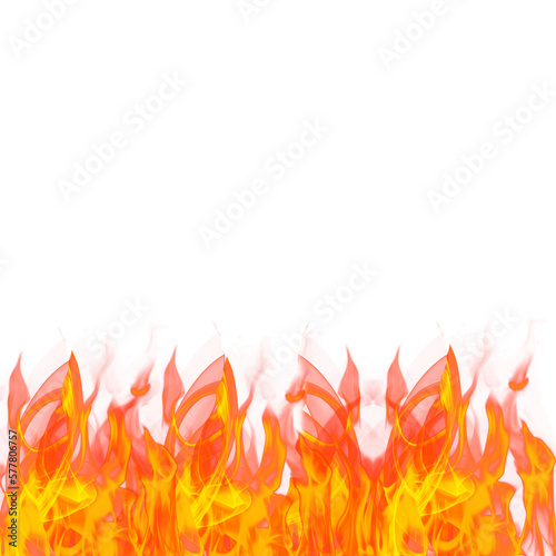 Fire flames on transparent background 