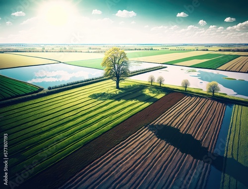 Nebraskan soy bean fields, spring - farmland  photo