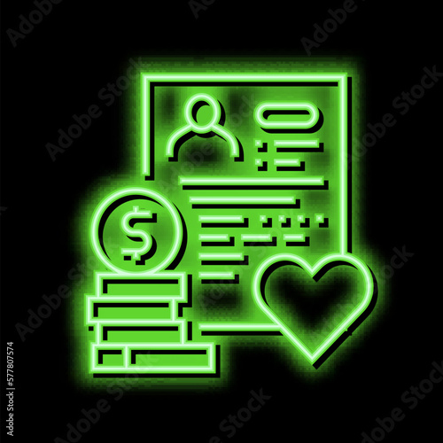 state adoption neon glow icon illustration