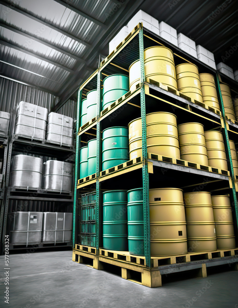 Storage of dangerous goods in logistics warehouses. Dangerous chemicals