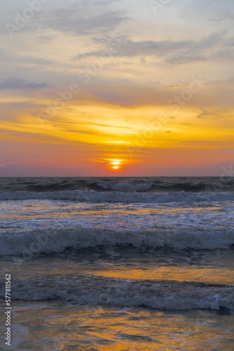 Sunset on the ocean, touchdown, Bali.