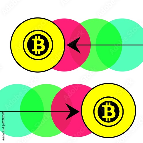Bitcoin buying and selling also receiving and sending transaction concept