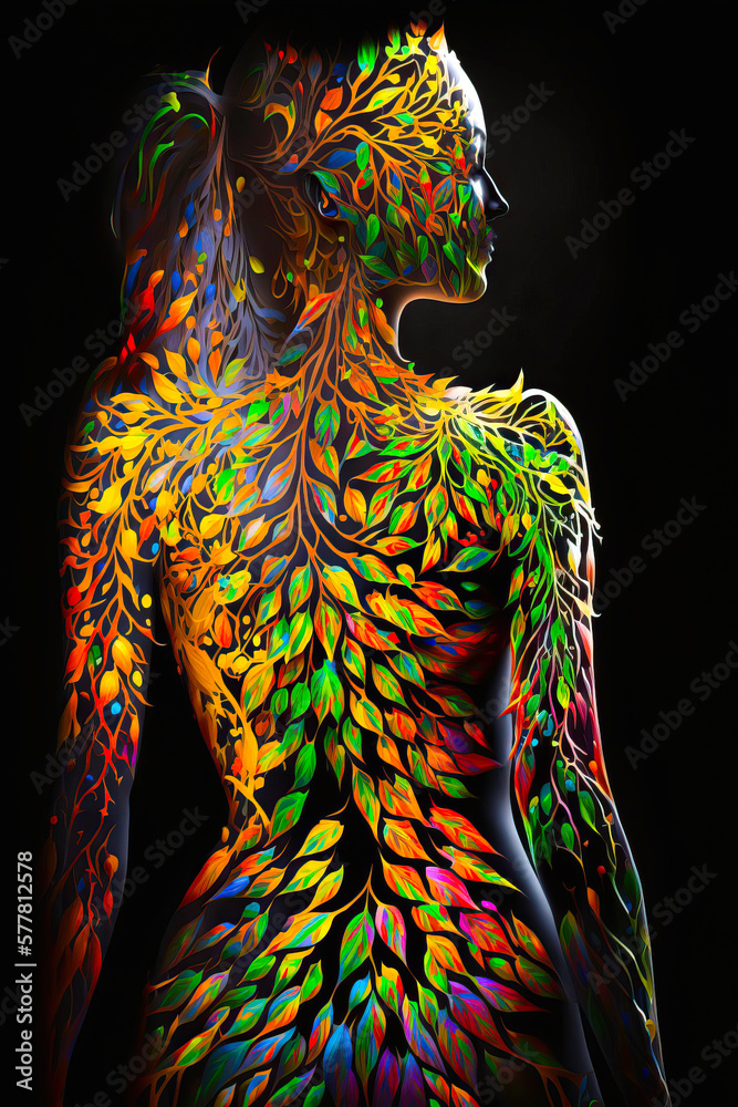 Fototapeta premium Körperbemalung, ki generated