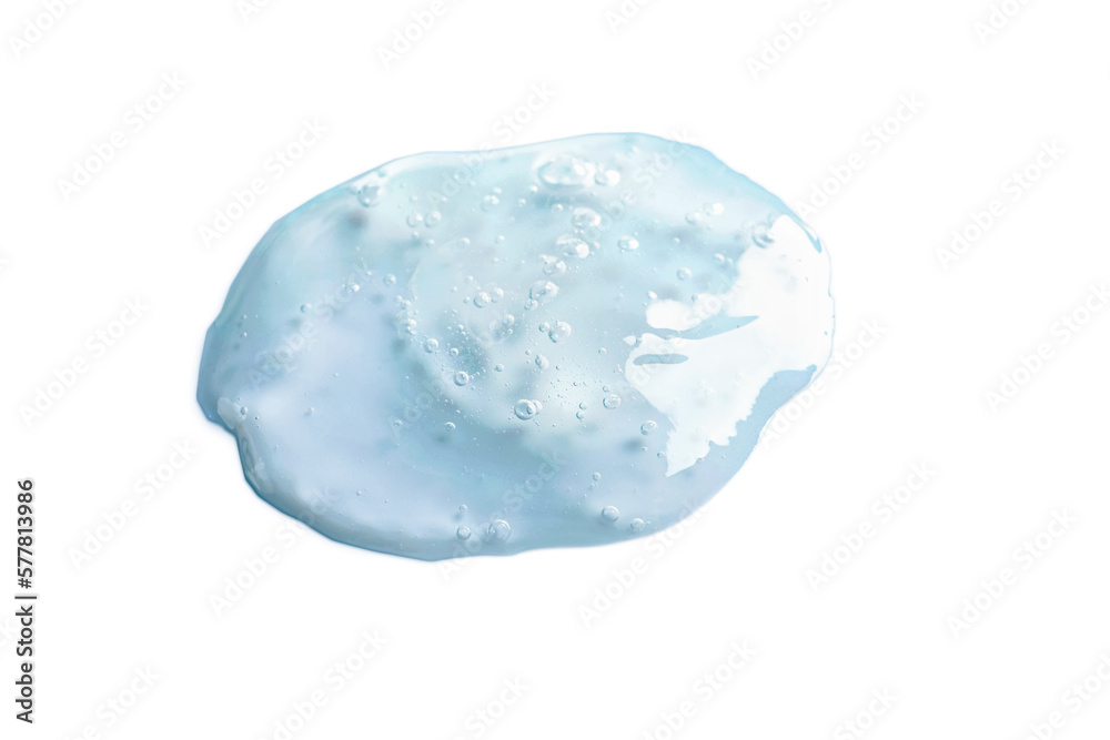 Sample of transparent cosmetic gel isolated on white, top view Sample of transparent cosmetic gel isolated on white, top view